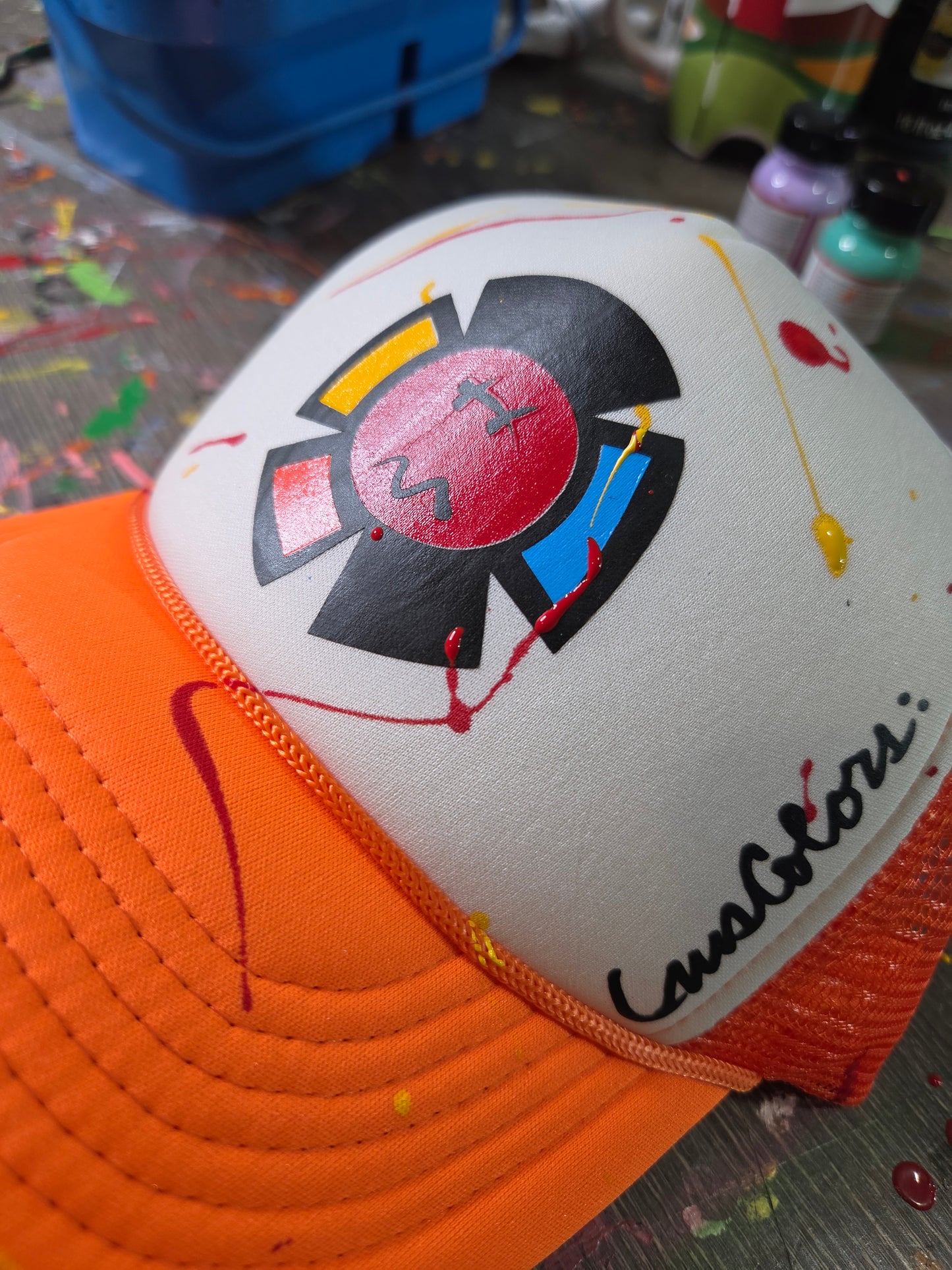 GusColors Sun Logo Cap - Orange & White